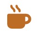 Brown coffee cup icon on a white background

